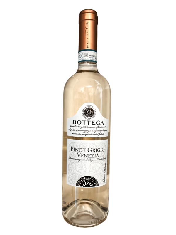 Pinot Grigio Venezia DOC 2021 - Bottega, heldere wijn, met kopertinten, fruitig met aroma's van peer