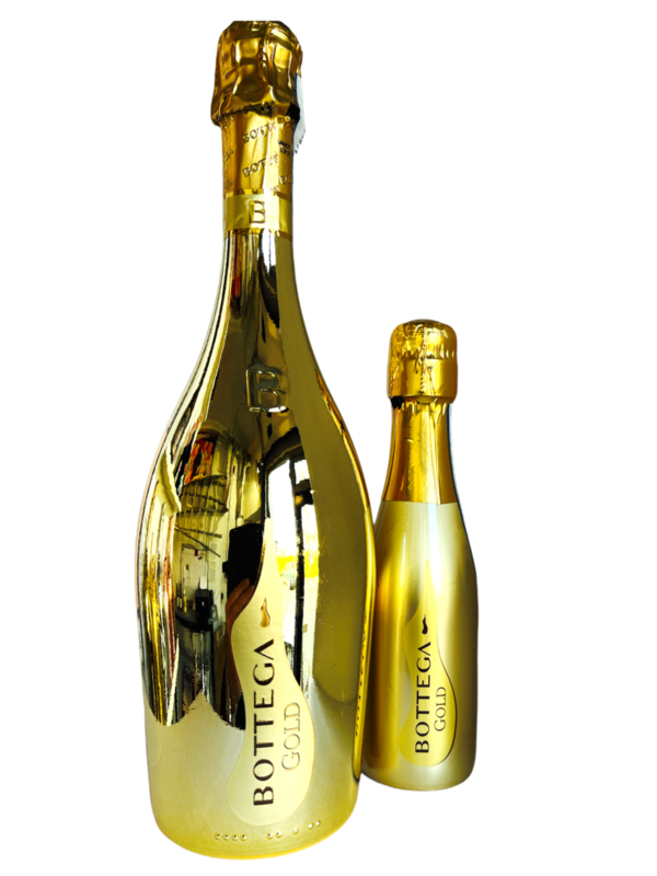 Bottega Gold Prosecco DOC Brut,  heerlijke mousserende wijn van de Gleradruif, luxe uitstraling