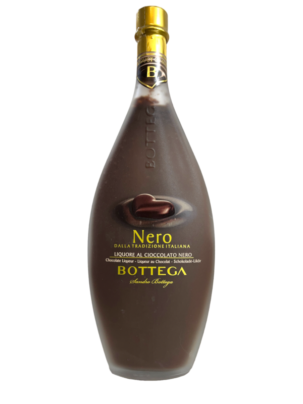 Nero Cioccolato - donkere chocolade likeur van pure cacao en grappa - Bottega 50 cl.