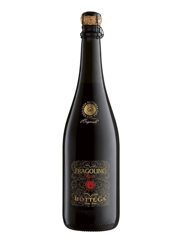 Fragolino Rosso - Zoete mousserende zomerwijn, donkerrode Italiaanse druiven - Bottega 75 cl.